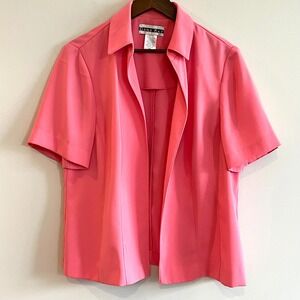 Dana Kay Women's Pink Short Sleeve Open Front Blazer Jacket Size 14W
